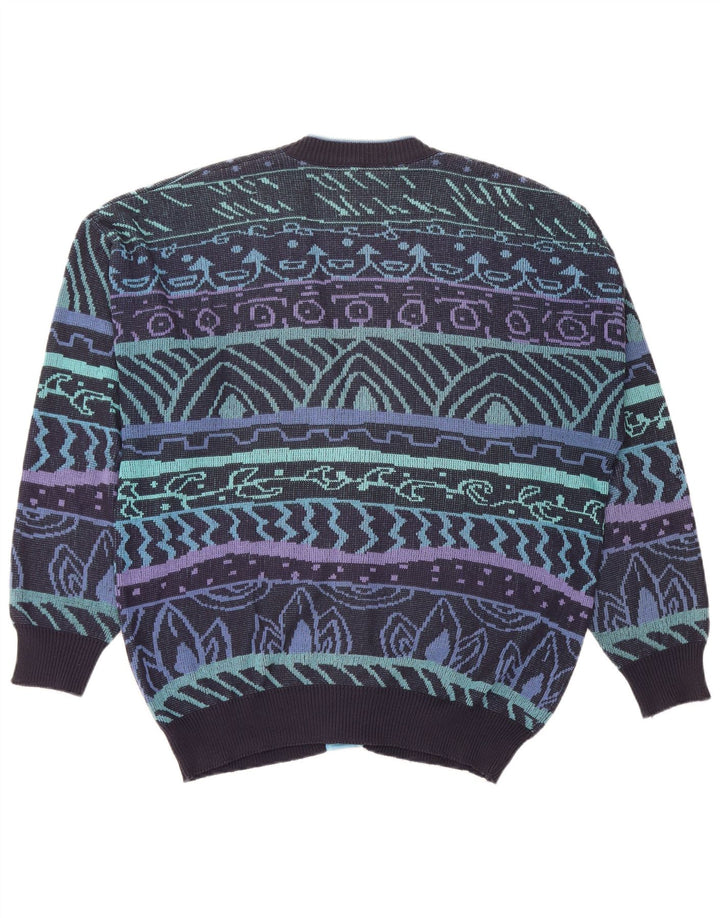 Мужской кардиган JAC IT 52, большой темно-синий, хлопок с геометрическим узором