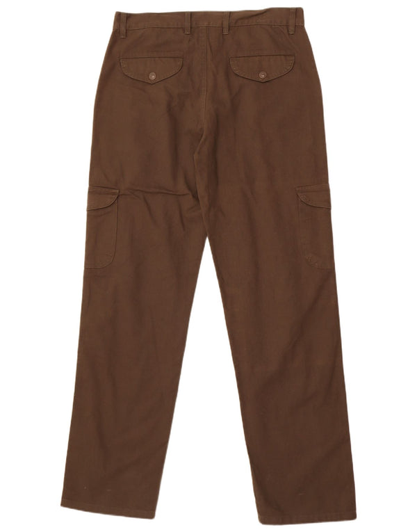 Винтажные мужские прямые брюки карго W34 L33 коричневые