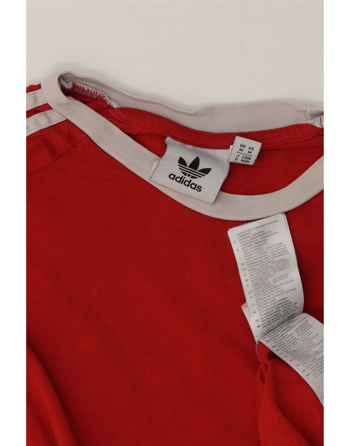 Мужская футболка Adidas Top среднего красного цвета из хлопка