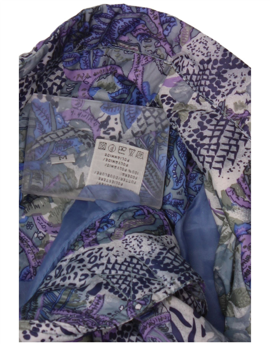 ВИНТАЖНАЯ женская куртка-бомбер с абстрактным узором, Великобритания 14, средний разноцветный