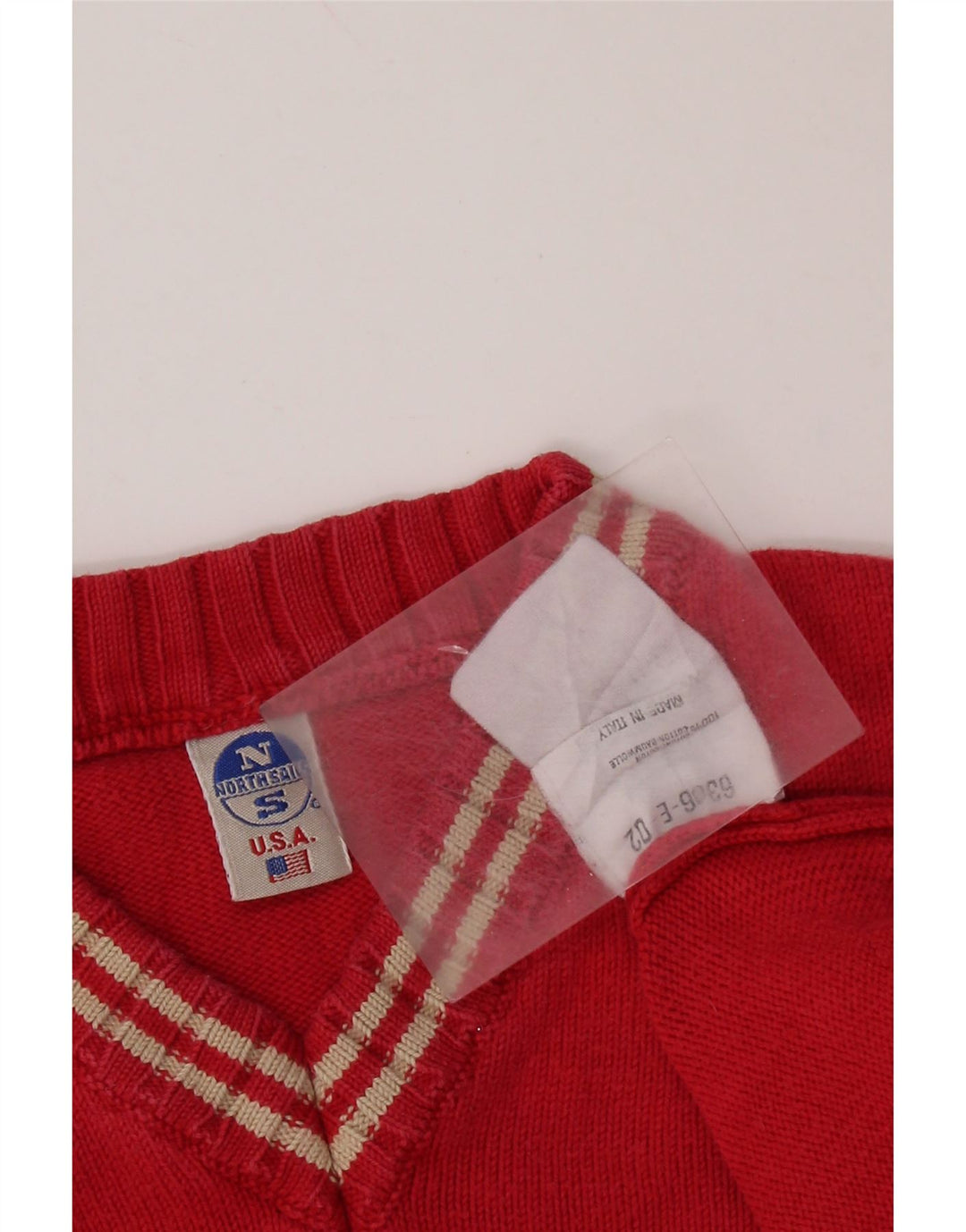 Женский свободный джемпер с v-образным вырезом NORTH SAILS UK 10, маленький красный хлопок