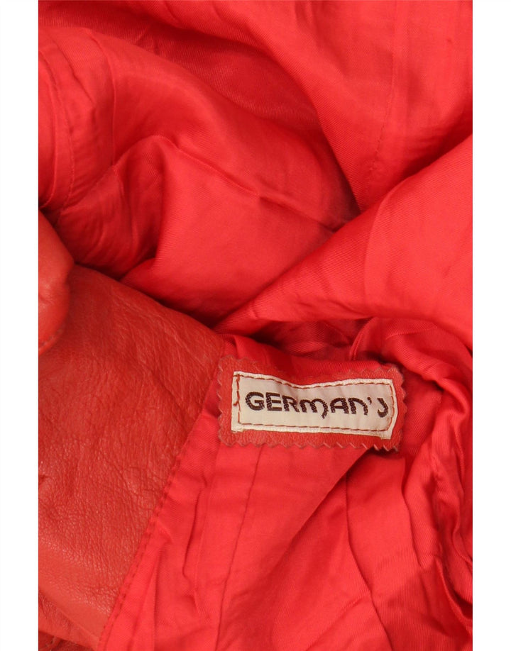 VINTAGE Womens 2 Button Leather Blazer Jacket IT 42 Medium Red Leather