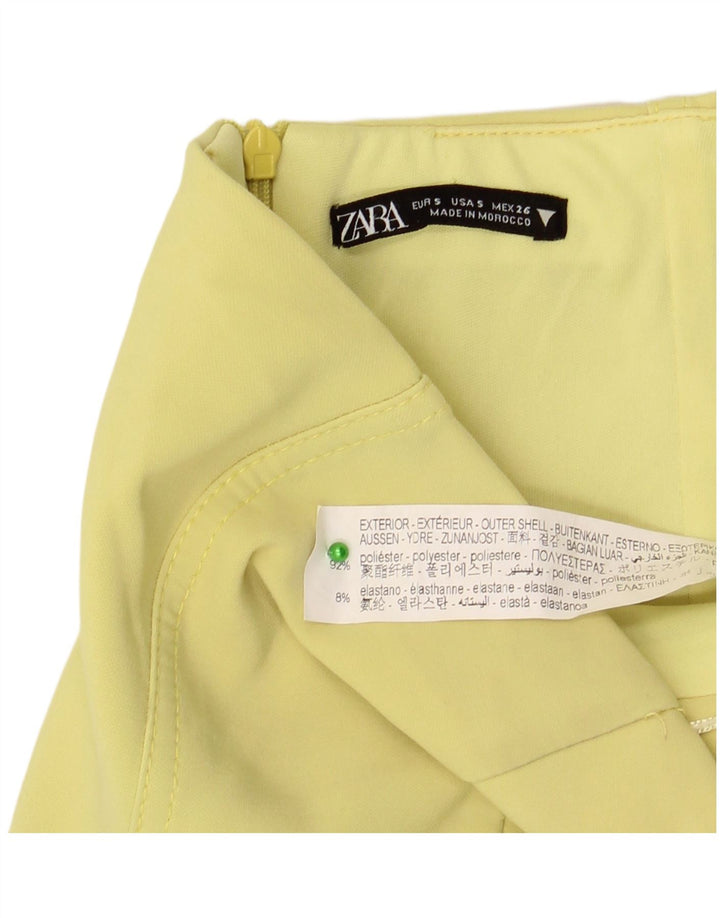 Женское платье без бретелек Zara UK 8, маленький желтый полиэстер