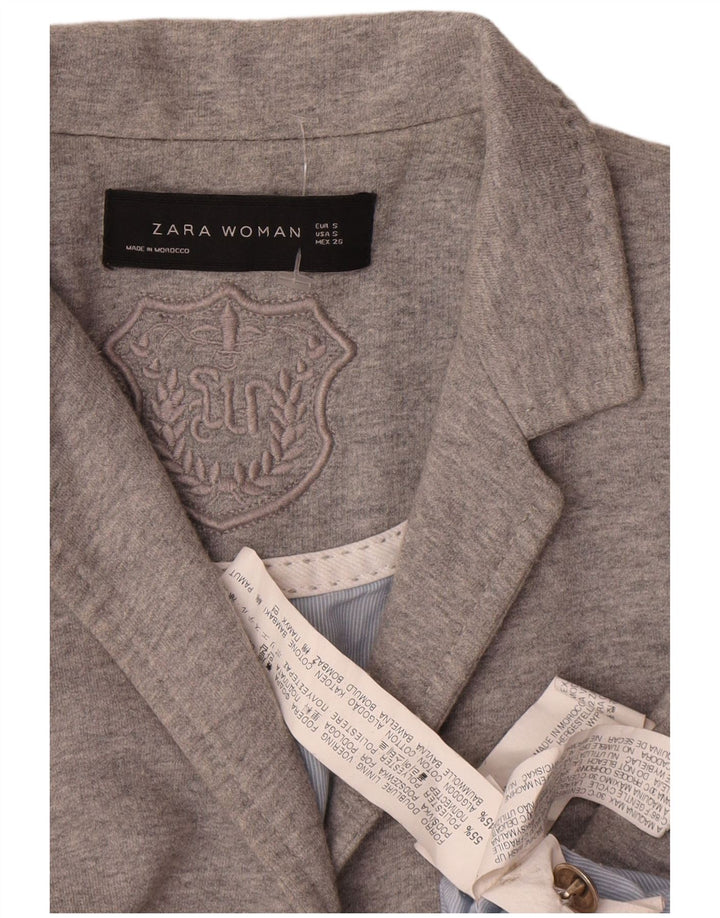 Женский пиджак Zara на 2 пуговицах, Великобритания 10, маленький серый полиэстер
