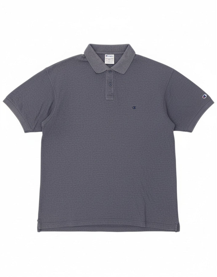 CHAMPION Mens Polo Shirt XL Blue Cotton