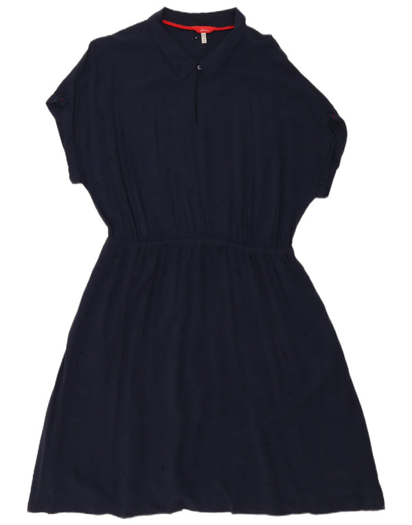 Женское платье трапециевидного силуэта Joules UK 18 XL Темно-синее из вискозы