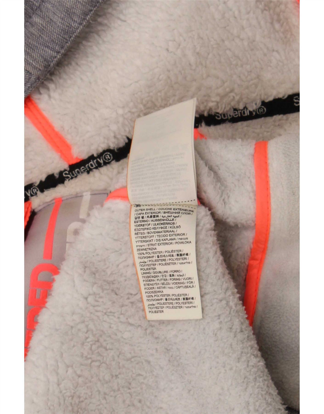 Женская ветровка с капюшоном Superdry UK 16, большой серый полиэстер