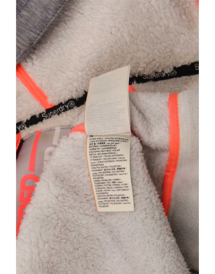 Женская ветровка с капюшоном Superdry UK 16, большой серый полиэстер