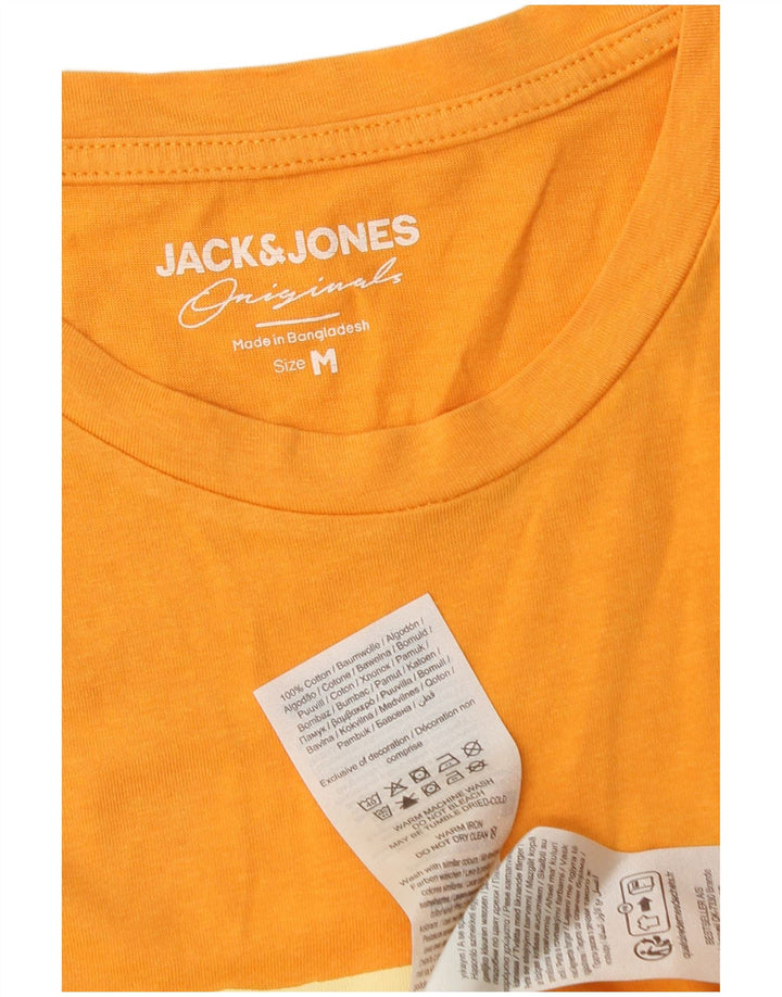 Мужская футболка с рисунком Jack & Jones из хлопка среднего оранжевого цвета