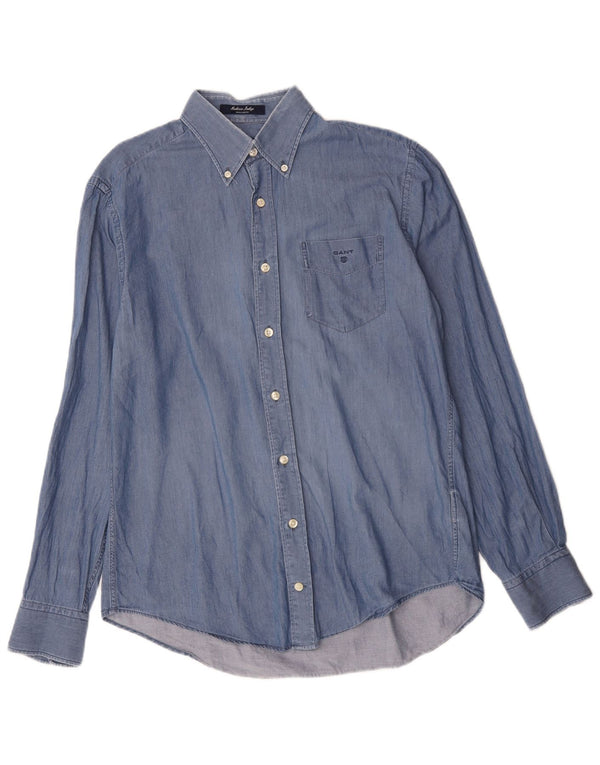 Мужская рубашка Gant Madison Regular Fit из хлопка среднего синего цвета