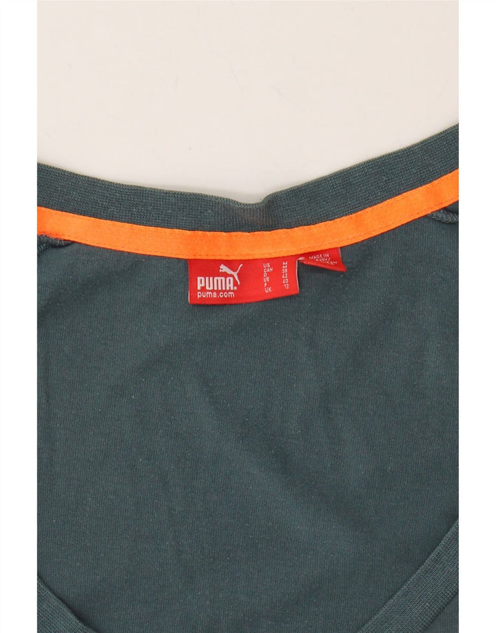 PUMA Womens T-Shirt Top UK 12 Medium Green Vintage Puma and Second-Hand Puma from Messina Hembry 