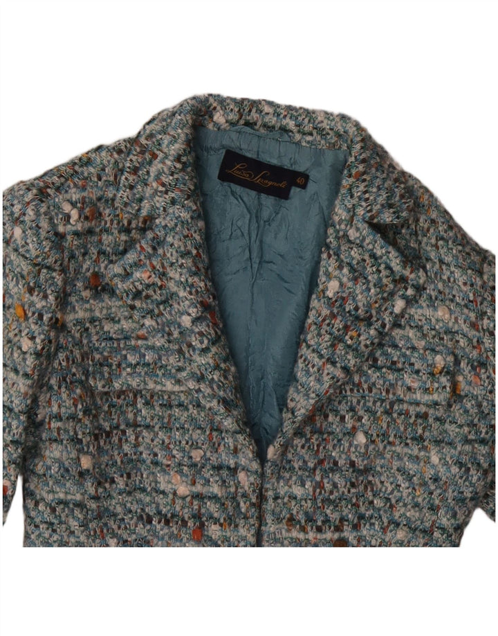 Женский пиджак с завязкой спереди Luisa Spagnoli IT 40, маленький синий в крапинку