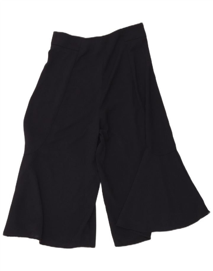 ZARA Womens Flare Capri Trousers W30 L20 Navy Blue Polyester