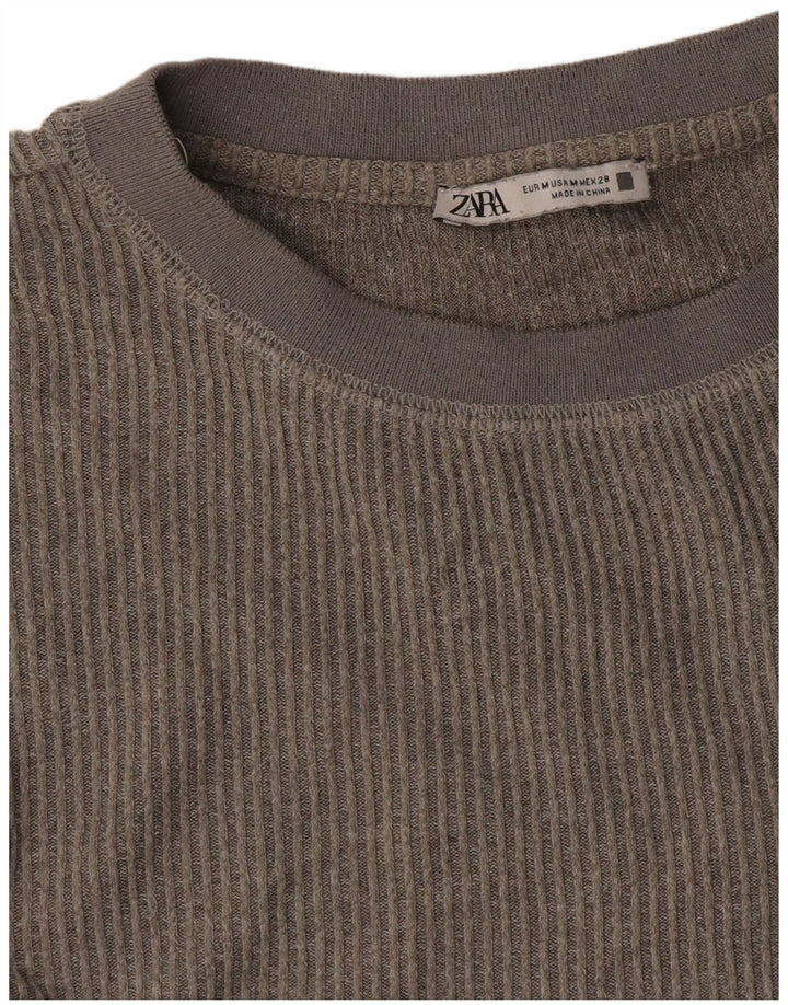 Женский топ Zara с длинным рукавом UK 14, средний серый