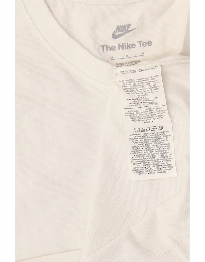 Мужская футболка NIKE среднего размера, белый хлопок, хлопок