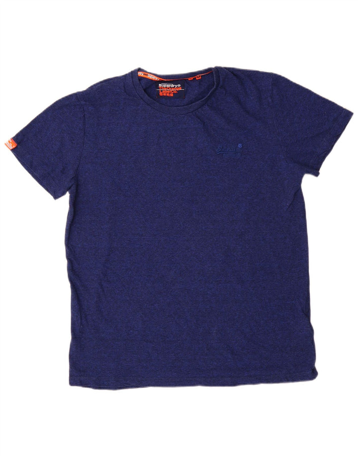 Мужская футболка Superdry Top Medium Темно-синяя в крапинку из хлопка
