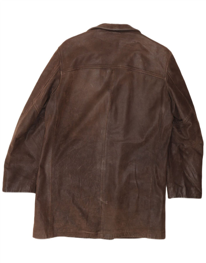 STEWART Мужская кожаная куртка UK 38 средний коричневый кожаный