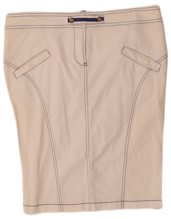 Женская юбка-карандаш Armani UK 16, большая W32 Off White