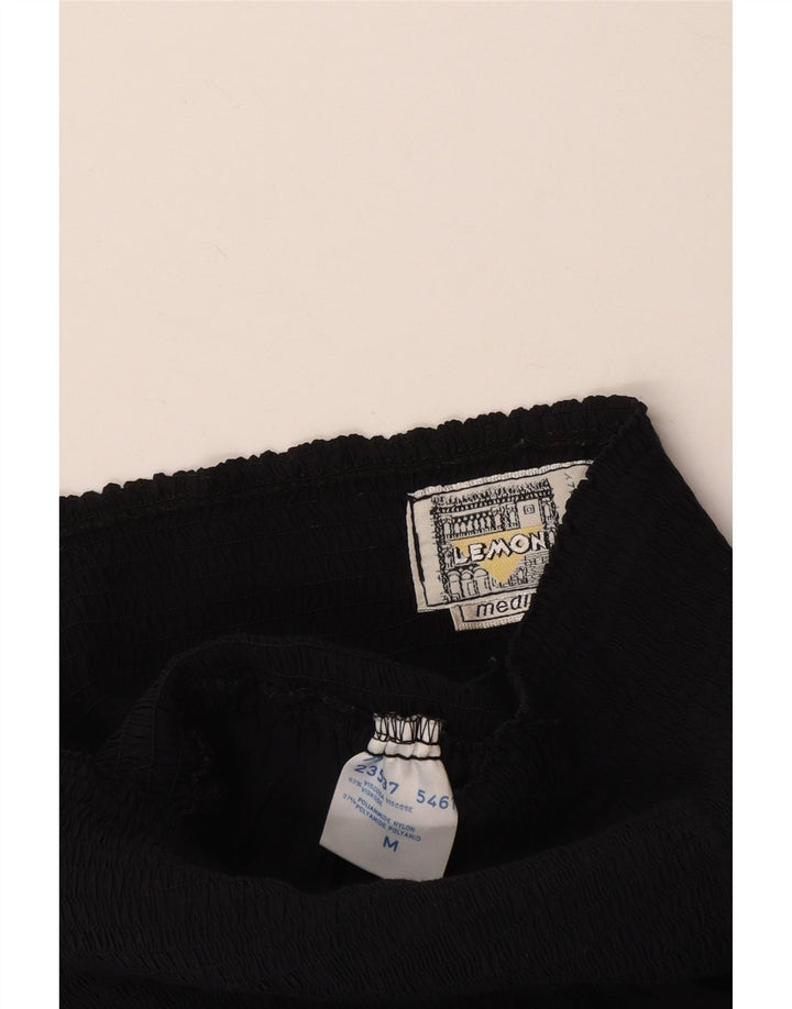 LEMON Женская юбка-трапеция с завышенной талией среднего размера W28 Темно-синяя вискоза