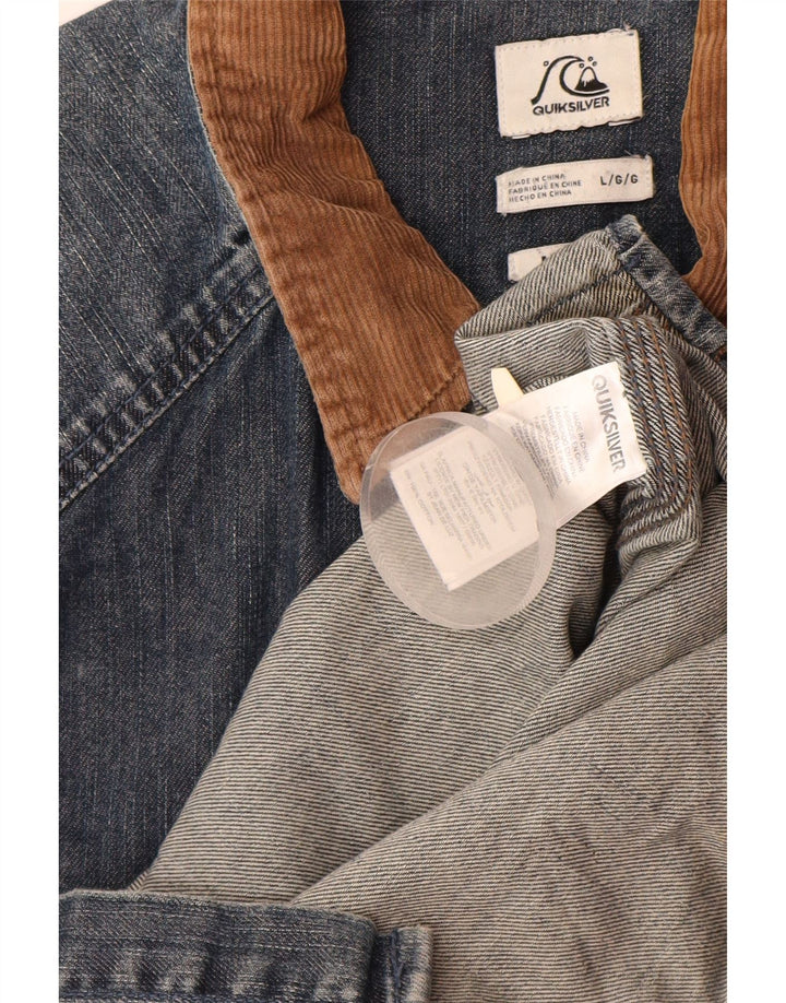Мужская джинсовая рубашка QUIKSILVER, большой размер, синяя, хлопок