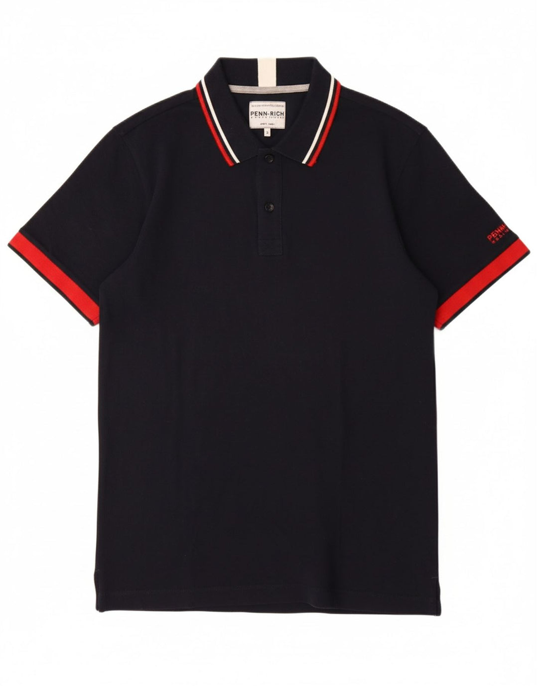 WOOLRICH Mens Penn-Rich Polo Shirt Small Navy Blue Cotton Vintage Woolrich and Second-Hand Woolrich from Messina Hembry 