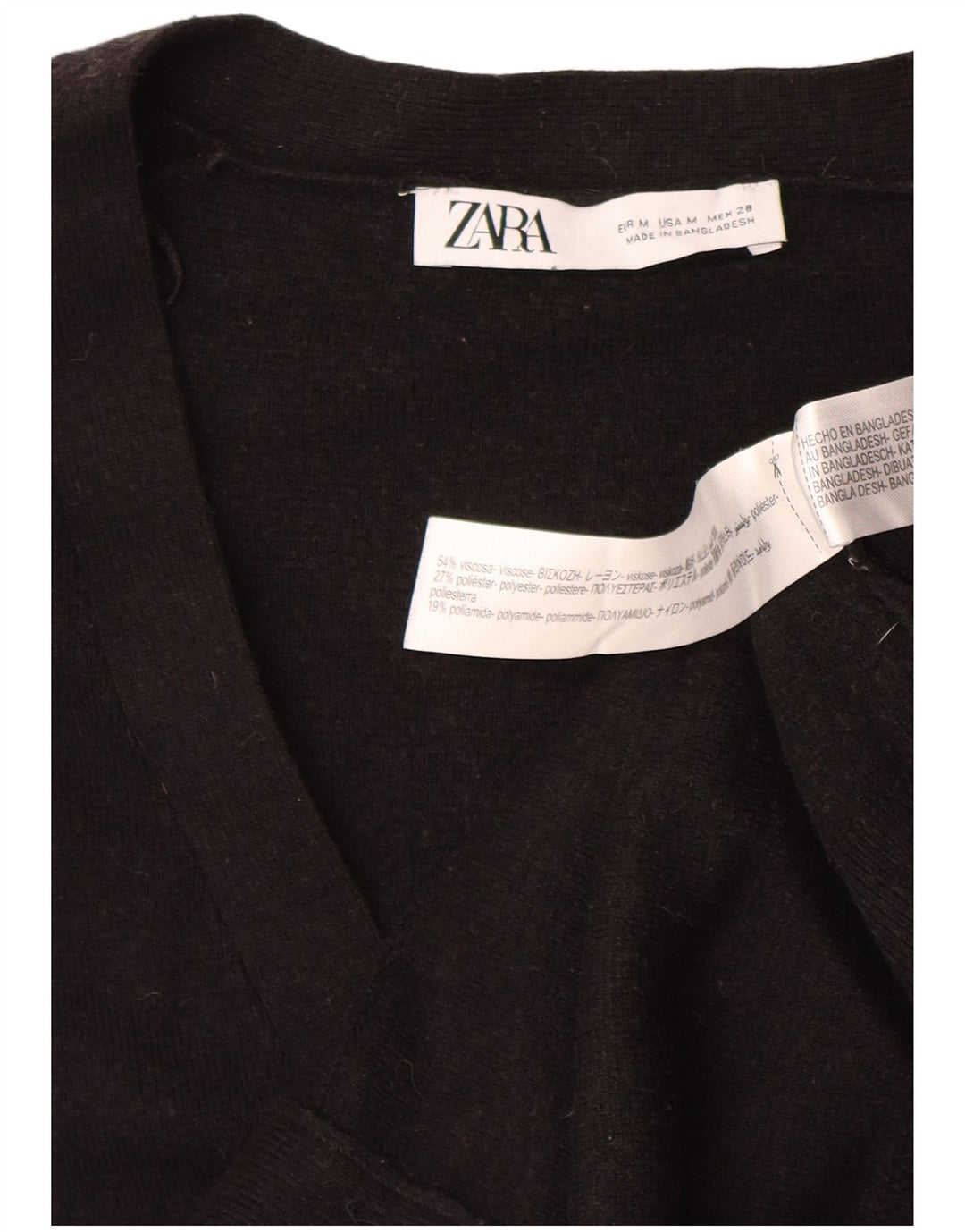 Женский укороченный кардиган Zara UK 14, средний черный вискоза
