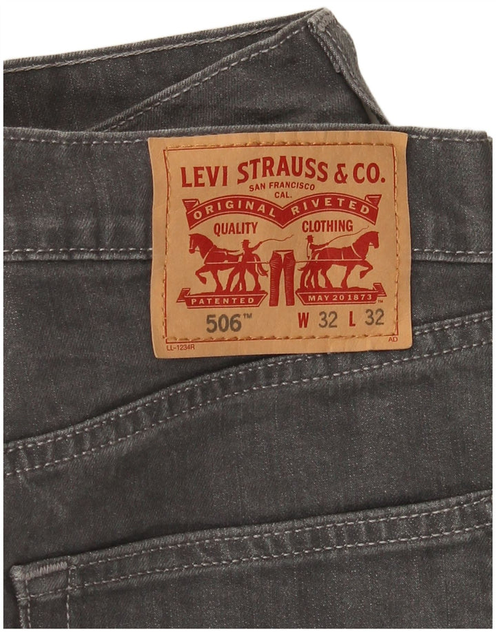 Мужские прямые джинсы Levi's 506 W32 L28 серые, хлопок