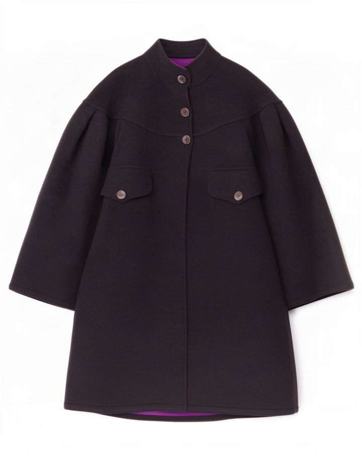 Винтажное женское пальто оверсайз IT 44 Medium Navy Blue