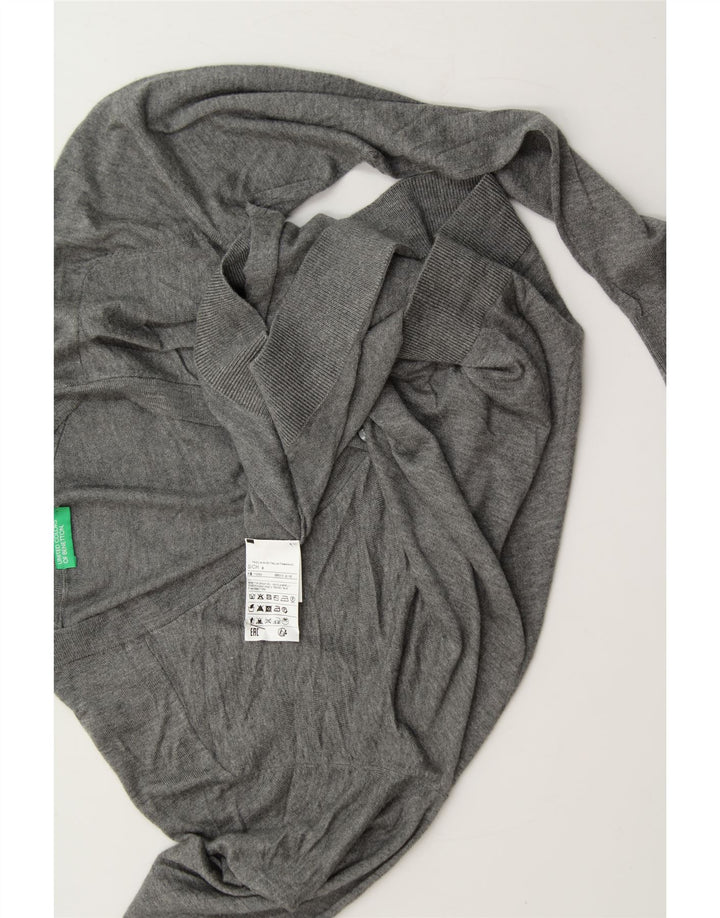 BENETTON Mens Cardigan Sweater Small Grey Viscose Vintage Benetton and Second-Hand Benetton from Messina Hembry 