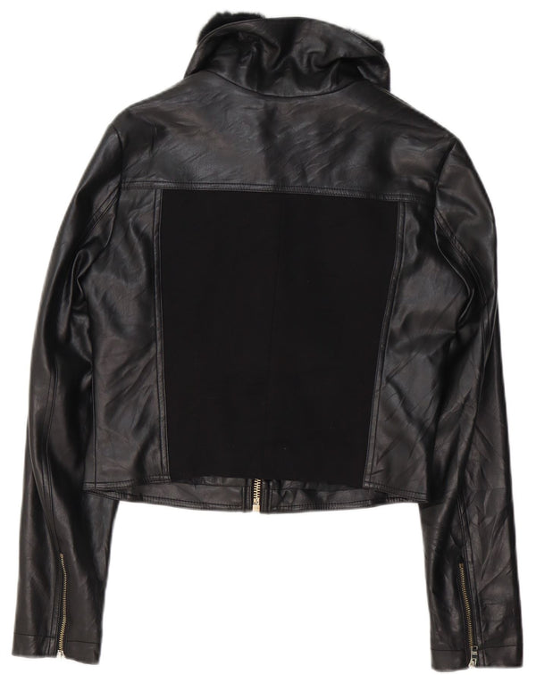 Женская укороченная куртка из искусственной кожи Silvian Heach UK 10, маленькая черная