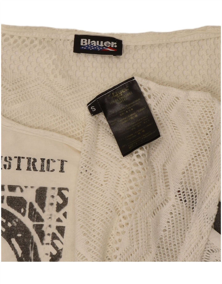 Женская футболка оверсайз с рисунком Blauer Top UK 10, маленький цвет, белый хлопок