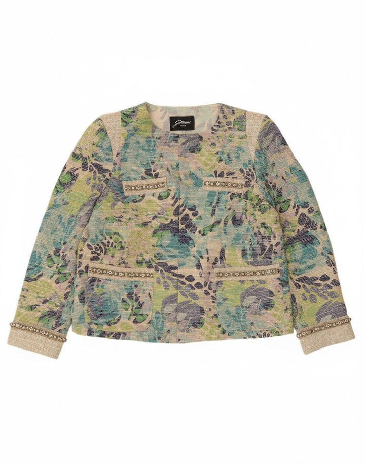 Женский открытый пиджак Gattinoni UK 18 XL с разноцветным цветочным принтом