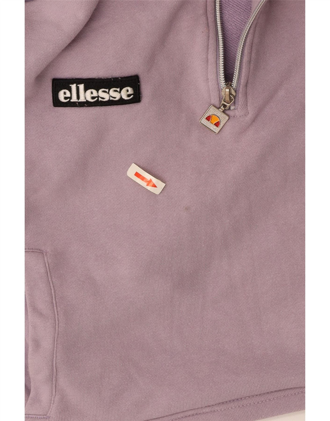 ELLESSE Женский укороченный джемпер с капюшоном на молнии, Великобритания, 8, маленький, фиолетовый, с цветными блоками