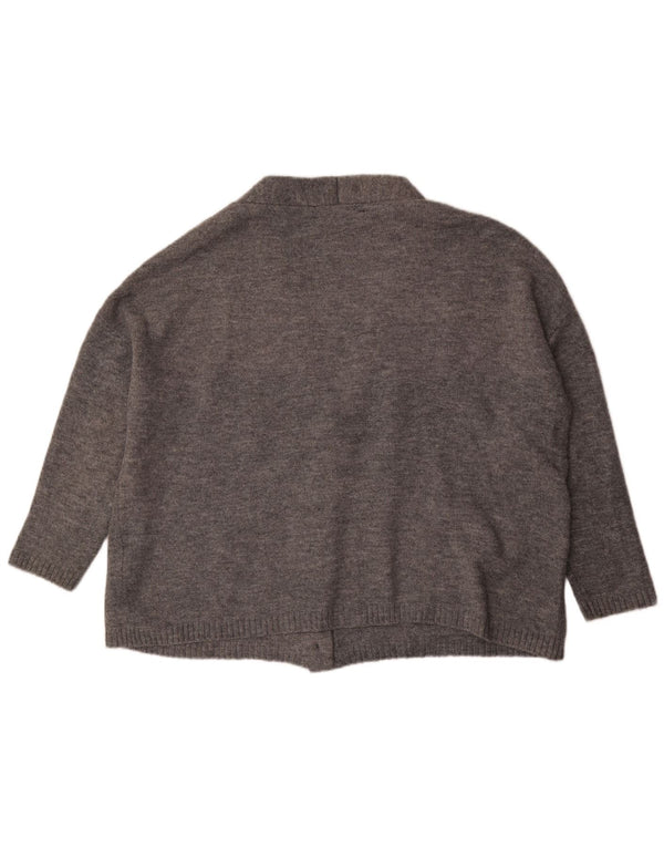 Женский кардиган с рукавом 3/4 Zara UK 14, средний серый акрил
