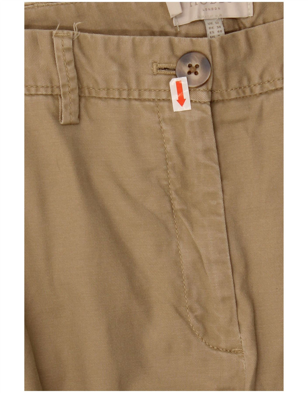 Женские прямые брюки чинос Hobbs UK 12, средние W32 L28, бежевый хлопок