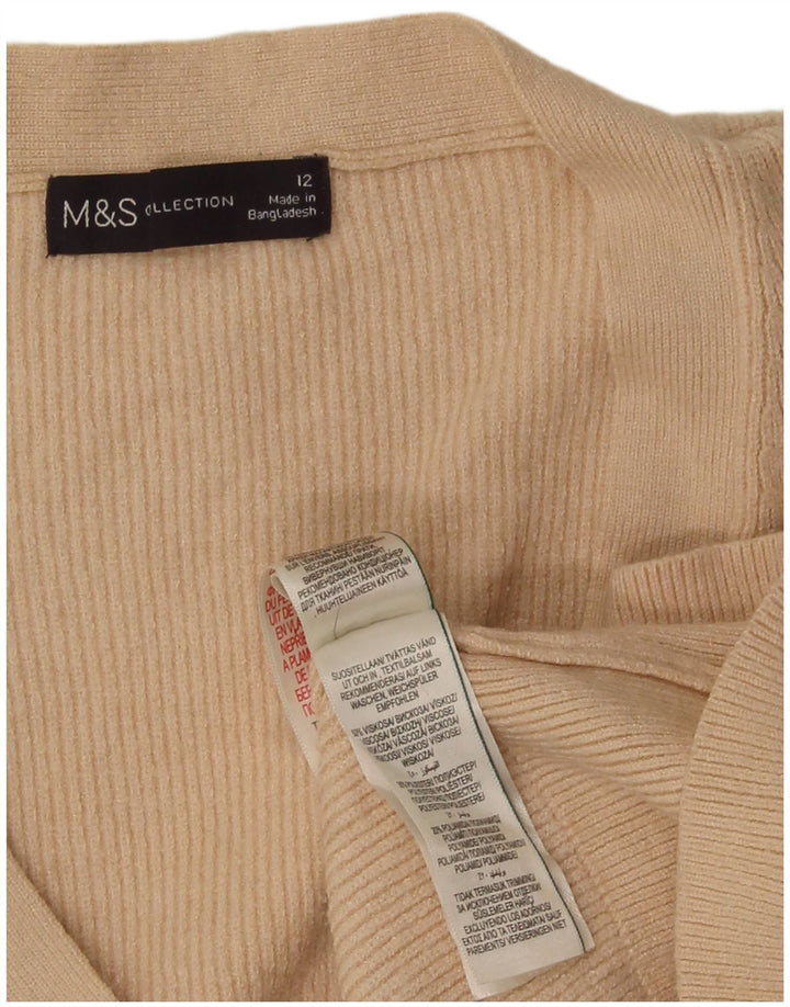 Женский укороченный кардиган Marks & Spencer UK 12, средний бежевый вискоза