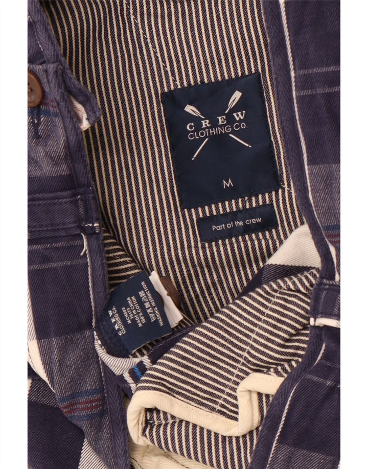 ОДЕЖДА ДЛЯ ЭКИПАЖА Мужские шорты-карго среднего размера W32 Темно-синие в клетку, хлопок