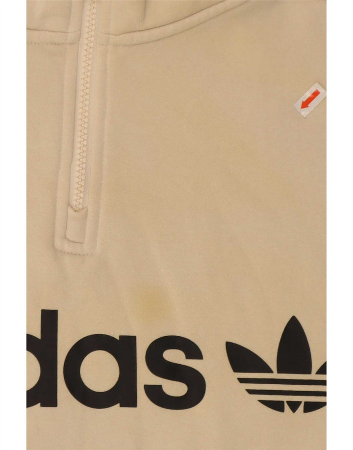 Женский свитер оверсайз с рисунком Adidas UK 12, средний бежевый