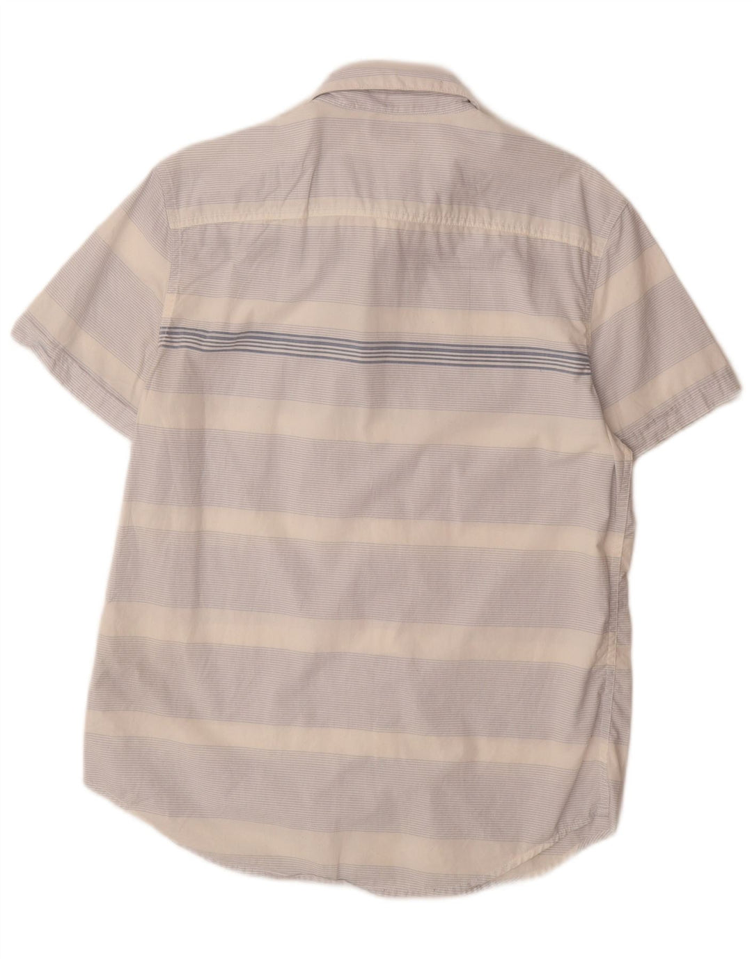 CALVIN KLEIN JEANS Мужская рубашка с коротким рукавом из хлопка средней синей полоски