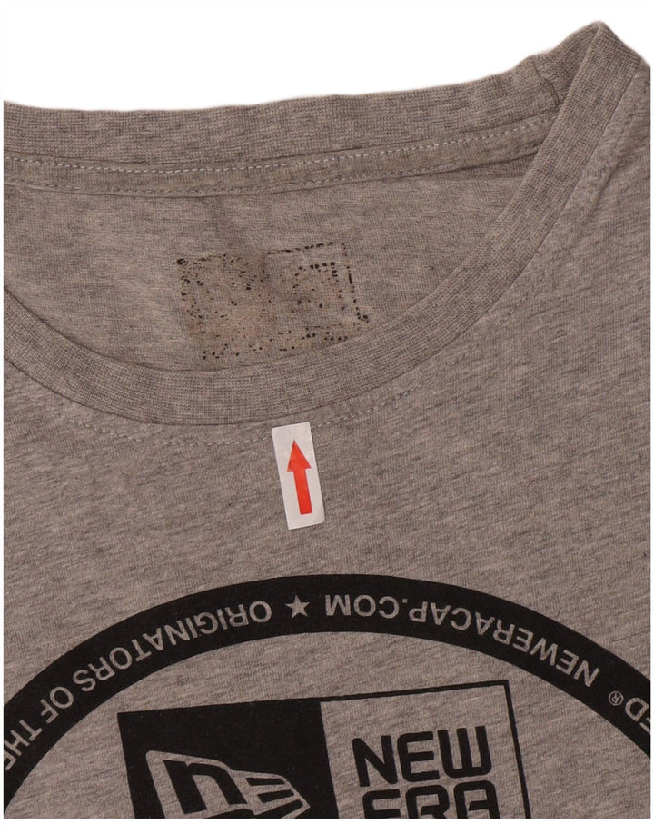 Мужская футболка с рисунком New Era, большой серый хлопок
