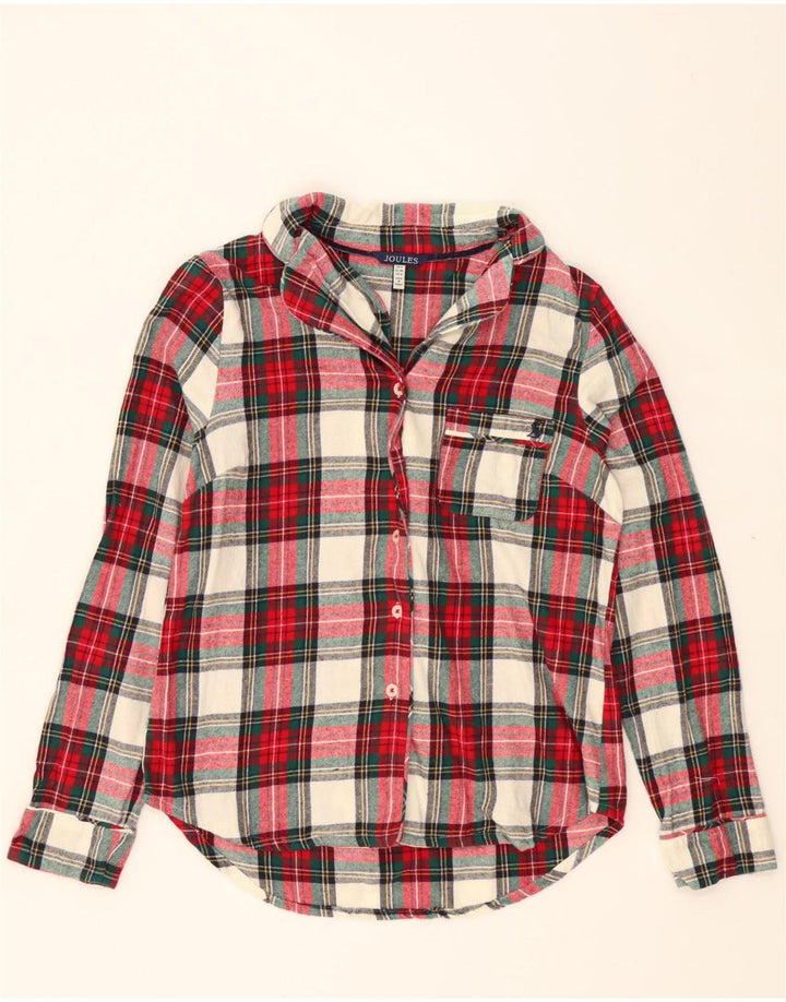 JOULES Womens Flannel Shirt UK 8 Small Red Check Cotton Vintage Joules and Second-Hand Joules from Messina Hembry 