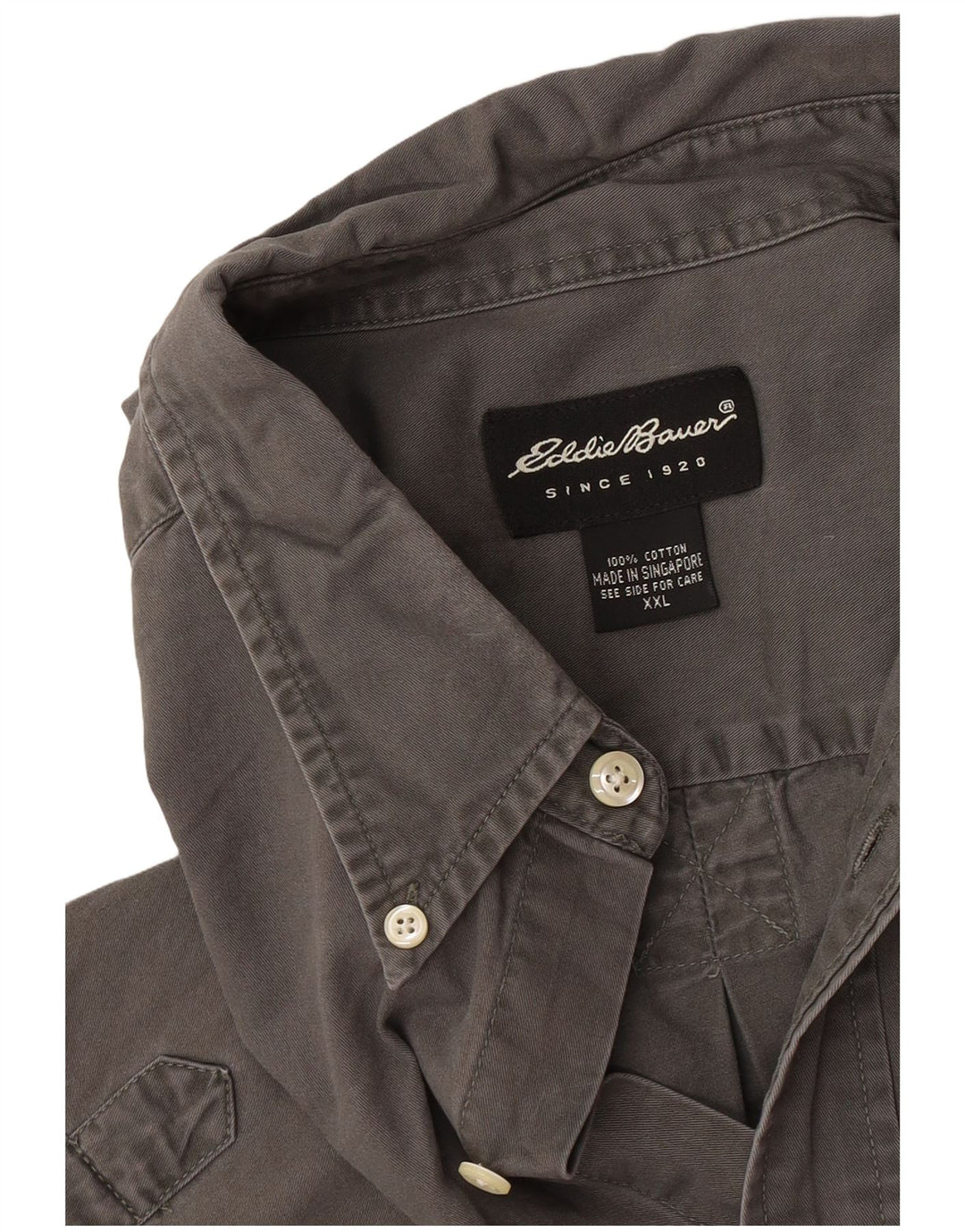 Мужская рубашка Eddie Bauer 2XL серая, хлопок