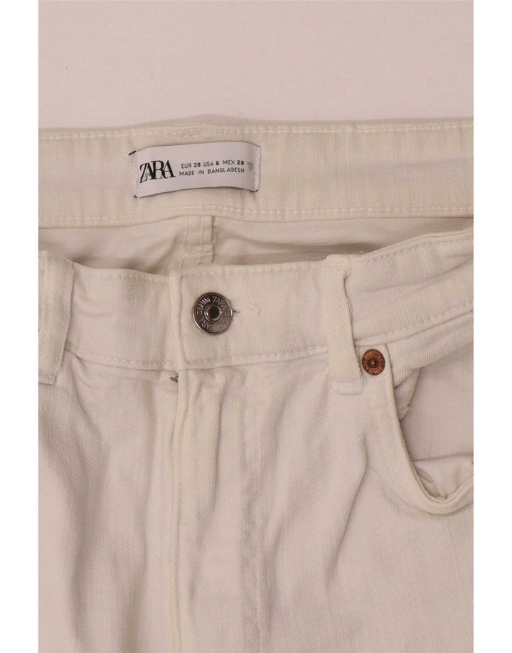 Женские укороченные прямые джинсы Zara EU 38, маленькие W28 L26, белые