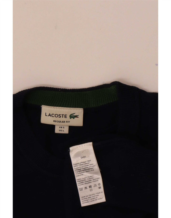 Мужской джемпер стандартного кроя Lacoste с круглым вырезом, размер 5, большой темно-синий
