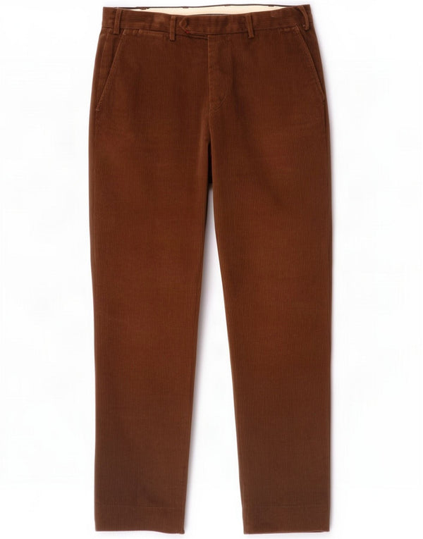 Trussardi Мужские прямые костюмные брюки W38 L32, коричневые хлопковые полоски в тонкую полоску