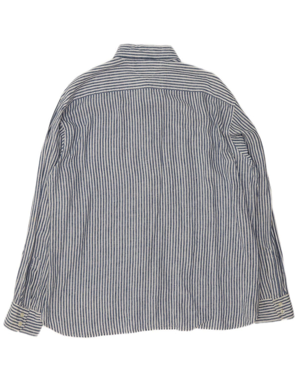 Мужская рубашка Tommy Hilfiger 2XL, синяя льняная полоска