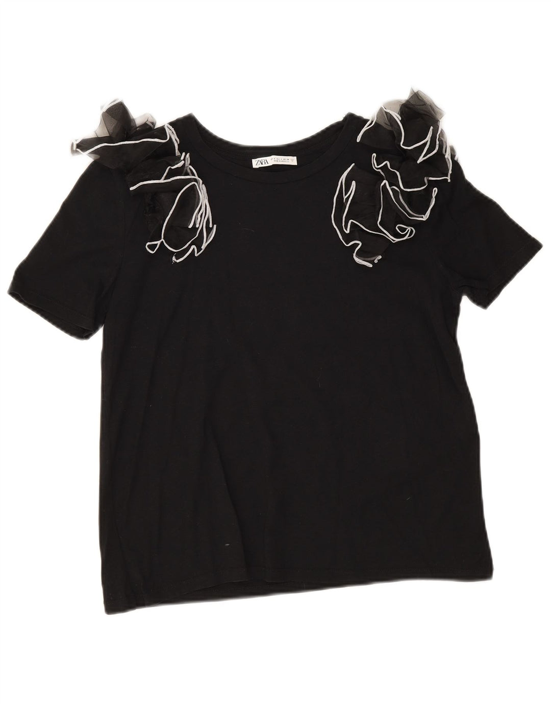 Женская блузка Zara Top UK 10, маленький черный хлопок