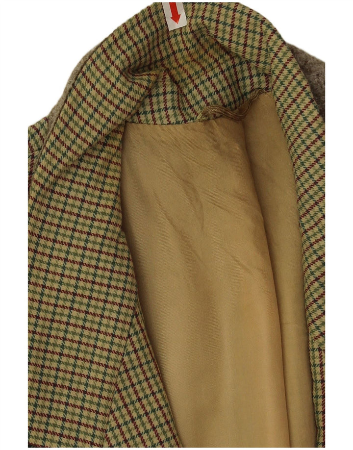 Мужской удлиненный пиджак Pierre Laffitte UK 38 средний зеленый с узором «гусиные лапки»