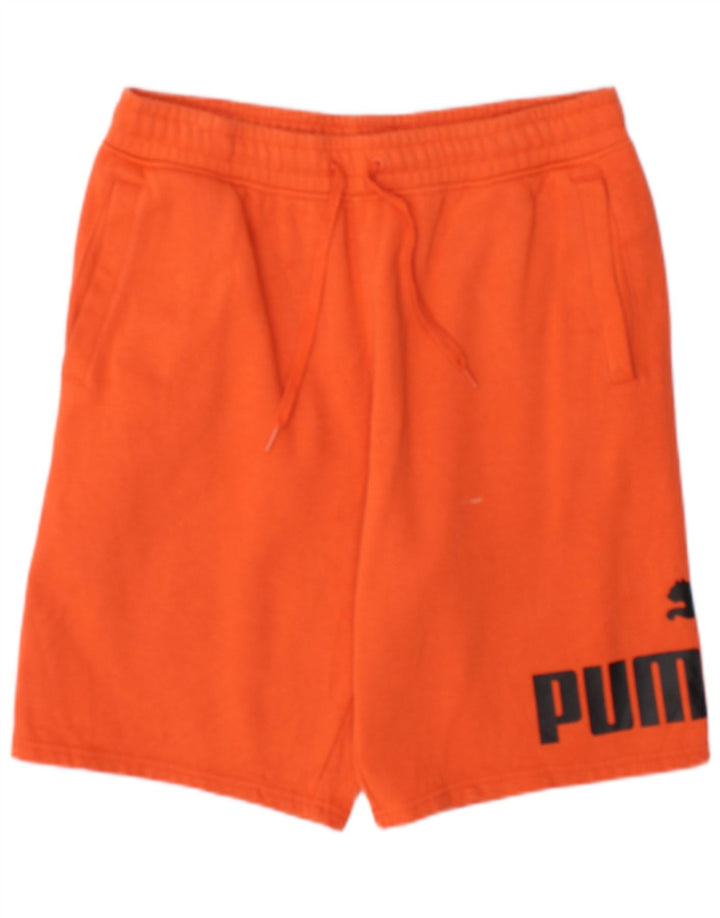 Мужские спортивные шорты Puma с графическим рисунком, хлопковые оранжевые цвета среднего размера