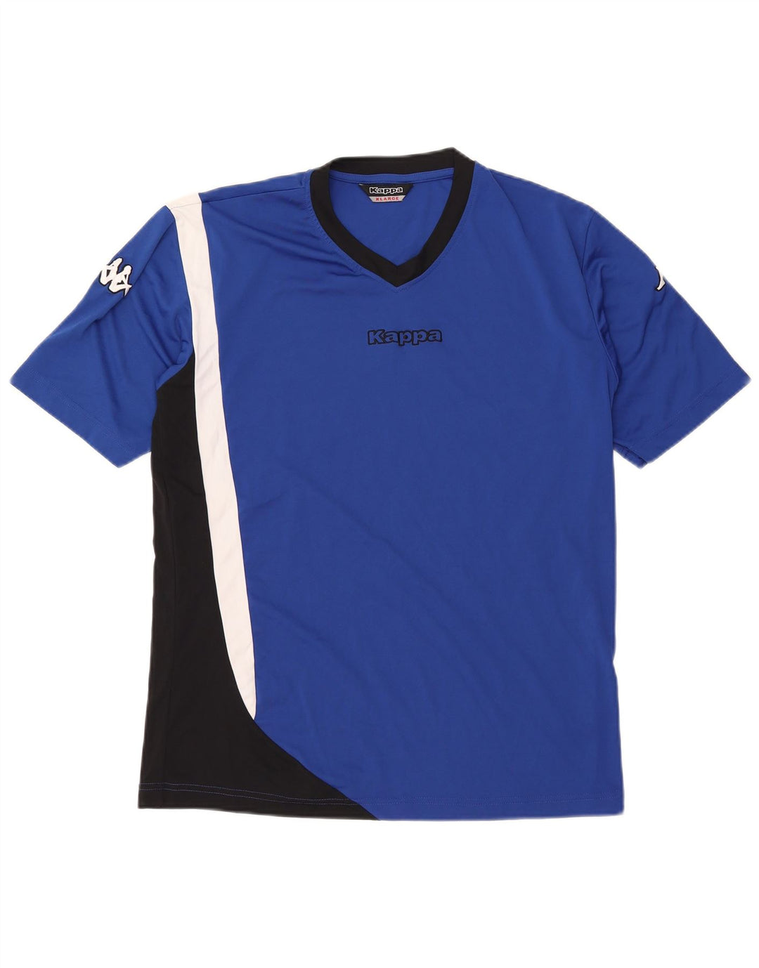 KAPPA Женская футболка с рисунком Top UK 18 XL Синяя полиэстер с цветными блоками